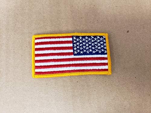 הרבה 20 ארהב דגל אמריקאי דגל הפוך כתף צהוב גבול צהוב. מיוצר בארהב