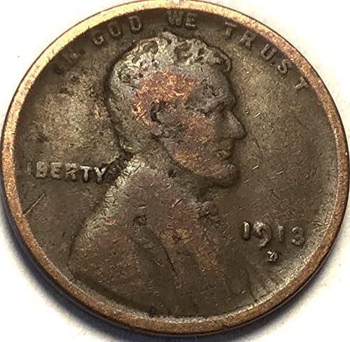 1913 D Lincoln Cent Cent Penny מוכר טוב מאוד
