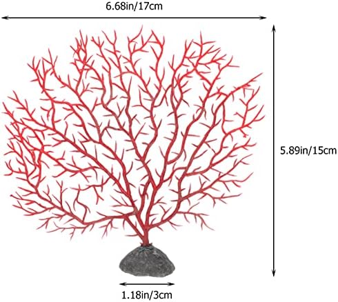 אקווריום ים אלמוגים קישוט: שרף מלאכותי אדום ים מאוורר אלמוגים דגי טנק קישוט מתחת למים ים צמח אקווריום