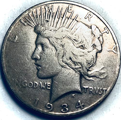 1934 S Peace Silver Dollar מוכר טוב מאוד