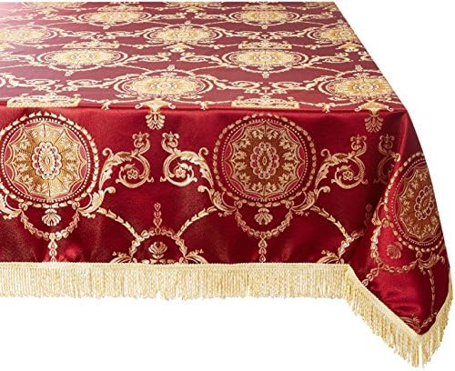 פשתן סגול יוקרה דמשק עיצוב שולחן בורגונדי 60 על 120 מלבני/מלבן