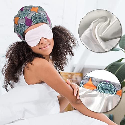 רטיסי 16 חתיכות סאטן מרופד משי מצנפת כפת שכבה כפולה רפוי שינה כובע אפריקאי סגנון משי שיער לעטוף לנשים
