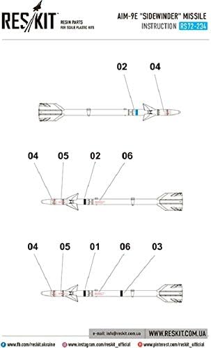 Reskit RS72-0234-1/72 AIM-9E Sidewindinder Scale Kit