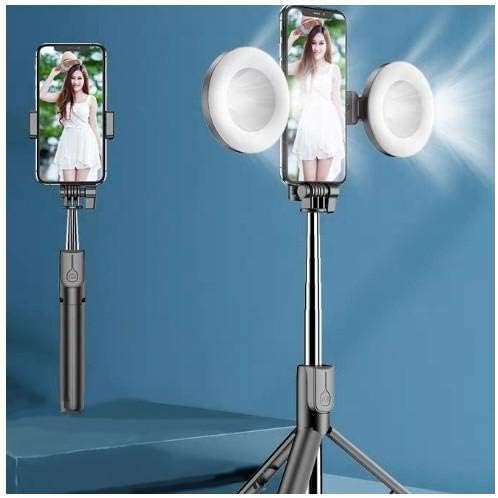 עמדת גלי קופסא ותואמת תואם לזברה EC50 - SelfIPOD Tranglight, Selfie Stick ARM הניתן להרחבה עם אור טבעת