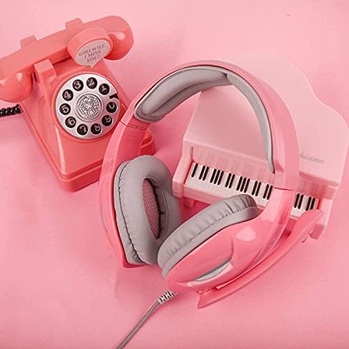 אוזניות גיימינג סטריאו ורודות עם מיקרופון עבור אקסבוקס וואן, פס 4 פס 5, 3.5 מ מ חוטית על ביטול רעשי