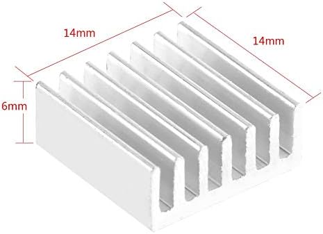 קירור חימום אלומיניום, 12 יחידות קירור קירור קירור אלומיניום עם דבק דבק בגב 14x14x6 ממ