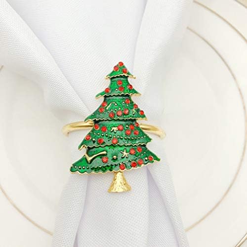 טבעת מפיות חג המולד של קאבילוק ריינסטון טבעות חג המולד טבעות חג המולד מפית מפית ארוחת ערב שולחן אירועים