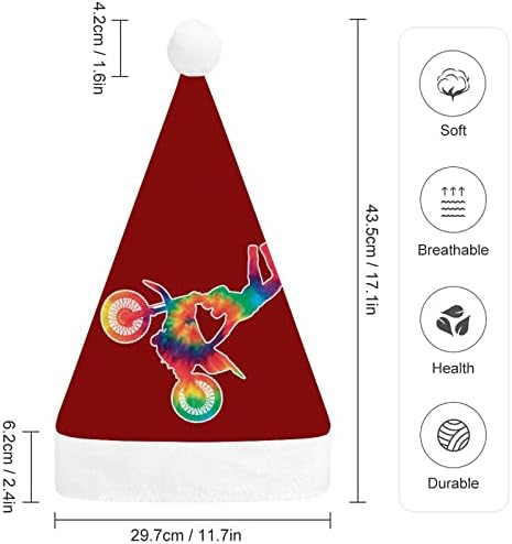עניבה לצבוע מוטוקרוס פעלולים רוכב חג המולד כובע סנטה כובע מצחיק חג המולד כובעי חג מסיבת כובעי עבור נשים