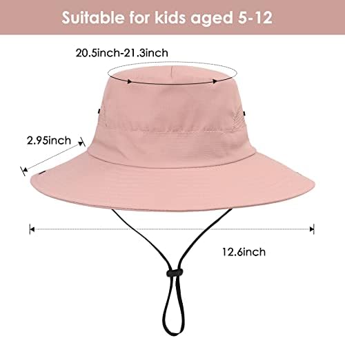 זנדו ילדים שמש כובע עם קוקו ילדים דלי חוף כובעי חור עד 50 + הגנה מתקפל כובע עבור בנות קיץ דיג כובע