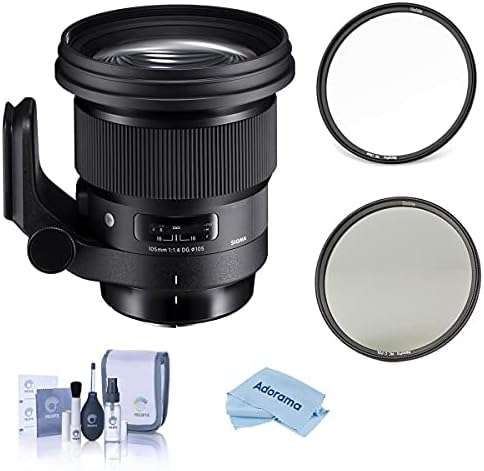 סיגמא 105 ממ F/1.4 DG ART HSM עדשה לקאנון EF, צרור עם ערכת מסננים CPL+CLEAR, ערכת ניקוי, בד ניקוי