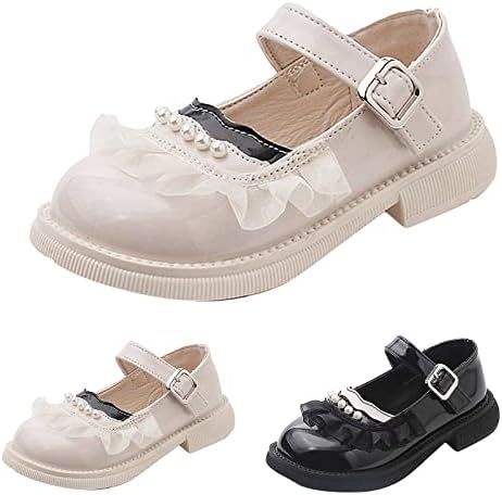 אופנה אביב קיץ ילדי נעליים יומיומיות בנות עור נעלי שמלת נעלי נוח פרל תחרה ילדה טניס נעליים