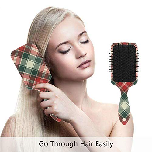 מברשת שיער של כרית אוויר של VIPSK, מרקם בד צבעוני פלסטיק בדיקת משובץ, עיסוי טוב מתאים ומברשת שיער מתנתקת