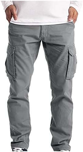 Ymosrh mens מכנסיים גדולים גדולים לגברים רזים בגברים צבע מוצק מכנסיים מזדמנים מכנסיים ישר מכנסיים ישר
