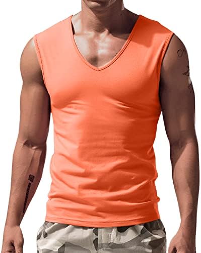 גופיות מזדמנים של Zddo Mens, גברים קיץ נגד צוואר חולצות אפוד ללא שרוולים אימון שרירים אתלט
