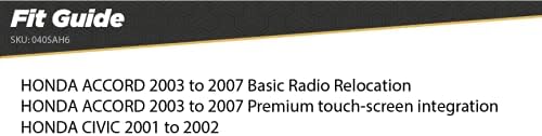 Scosche תואם ל- Select 2001 עד 2002 Honda Civic & 2003 עד 2007 הונדה אקורד 5.25 - 6.5 מתאמי רמקולים