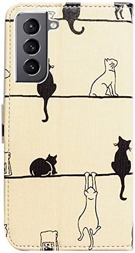 22 מקרה, שחור חתול לבן חתול עור להעיף טלפון מקרה ארנק כיסוי עם כרטיס חריץ מחזיק מעמד עבור סמסונג גלקסי