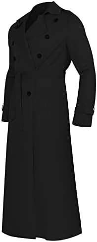 מעיל עור ymosrh גברים יוקרתי מעיל תעלה באורך מלא מעיל צמר ארוך מעיל חורף ז'קט אטום מים