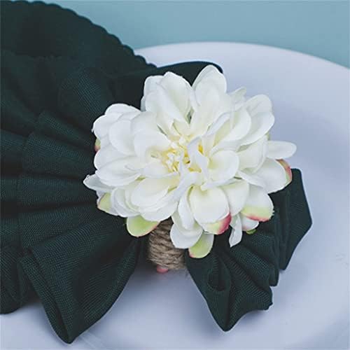 GKMjki 6 יחידות טבעת מפיתת אבזם מגבות בצורת פרחים, מחזיק טבעת מפית חרצית למסיבת חתונה