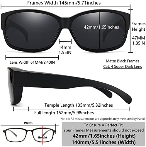 קקסמן מתאים למשקפיים משקפי שמש לגברים ולנשים עדשות מקוטבות הגנה מפני אולטרה סגול