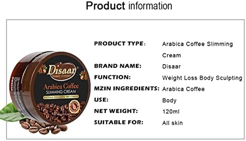 דיסאר יופי ערביקה קפה הרזיה קרם צלוליט טיפול הרזיה צורב 120 מ ל / 4.06 עוז