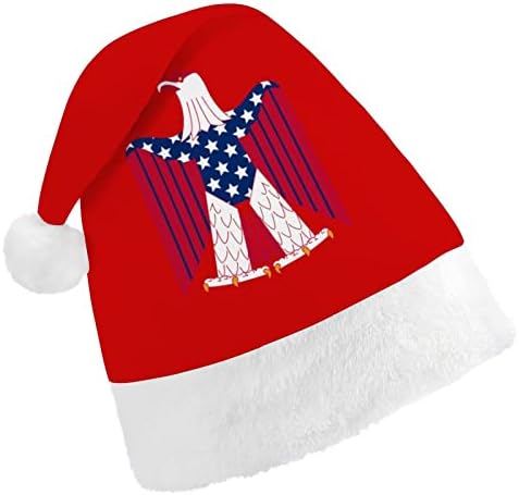 אמריקאי דגל קירח נשר חג המולד כובע סנטה קלאוס כובעי קצר קטיפה עם לבן חפתים לגברים נשים חג המולד מסיבת