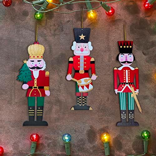 עץ מפצח אגוזים דקורטיבי חג תליית קישוטי קישוט שלושה סוגים של דפוסים מתופף חייל חג המולד עץ חייל חרב