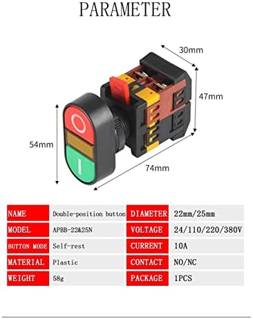 Scruby 22 ממ/25 ממ/30 ממ APBB-22/AS22/PPBB-30 ON/OFF START STOP STOWGHT מתג כפתור 10A/660V RESETEN