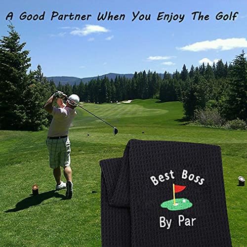 מתנת בוס לבלו מתנה מגבת גולף מצחיקה לגולף הבוס הטוב ביותר על ידי גולף גולף רקום מגבת גולף מתנה של יום