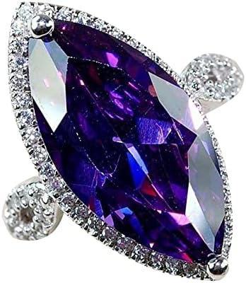 Wedding & Engagement Rings Purple Zircon Rings Zircon Ladies Rings Jewelry Birthday Proposal Bride Engagement