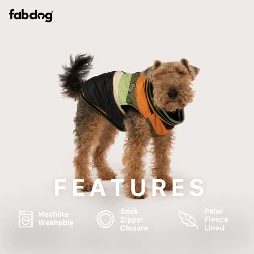 ז'קט שברון של Fabdog Navy & Sherpa Hoodie Rust 8 צרור