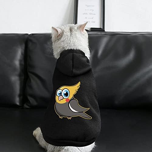 תלבושות חיית מחמד של קוקטייל ציפורי חליפה עם כובע סווטשירט סרטיש של קפוצ'ון כלב חמוד לגור וחתול