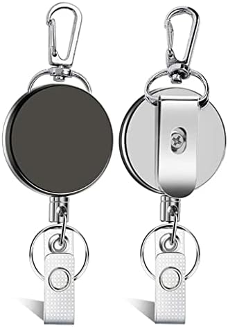 מתכת מזהה תג מחזיק עם חגורת קליפ מפתח טבעת עבור שם כרטיס מחזיק מפתחות משיכה לשליפה מפתח טבעת מזהה תג