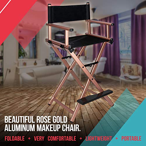 גרסה יופי מקצועי איפור אמן כיסא, מתקפל אלומיניום איפור מנהל כיסא, עלה זהב