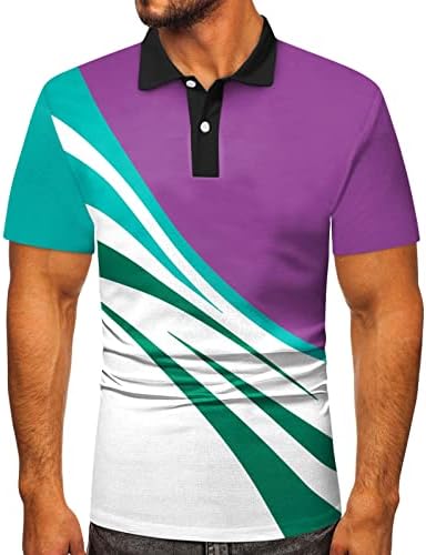 XXBR Mens Polo חולצות גולף, טלאי פסים טלאים טניס טניס טופ חולצת שרוול קצר חולצת ספורט מזדמן קיץ