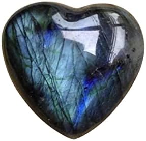צורת לב WWDZ גביש טבעי לברדוריט אבן דקלים צורה לא סדירה רייקי צ'אקרה אבן אבן ללב ריפוי בית