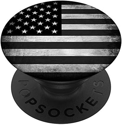 דגל אמריקאי אמריקאי שחור לבן ארהב ארהב פטריוטי ידית כפתור פופגריפ: אחיזה ניתנת להחלפה לטלפונים וטבליות