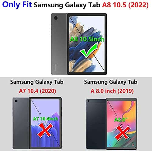 מארז TPACC עבור TAB Galaxy Galaxy A8, עור PU עור דק קיפול עמדת עמדת מעטפת כיסוי זוויות צפייה מרובות,
