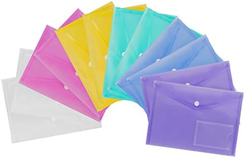 אקרוקס7 24 יחידות 5 פולי מעטפת תיקיות, 5 פלסטיק מעטפות עם הצמד סגירה, ברור 5 מסמך אחסון תיקיית עם כיסים