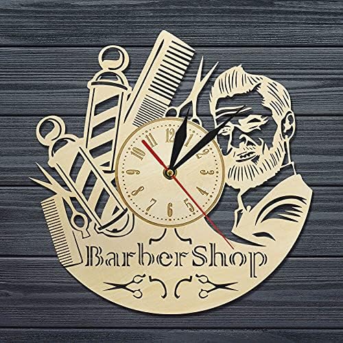 XDG Barber Shop בעבודת יד שעון קיר עץ מספרה מספרה מספרה מספרה עץ עץ סימן שיער שיער מספרה קיר עיצוב קיר