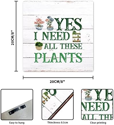 Evans1nism שלטי עץ כן אני באמת צריך את כל הצמחים האלה שלט תליה
