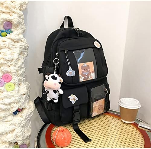 תרמיל תרמיל Kawaii של Stylefeo Kawaii עם קטיפה דוב חמוד אביזרי סיכה קיבולת אסתטית תיקי בית ספר אסתטיים