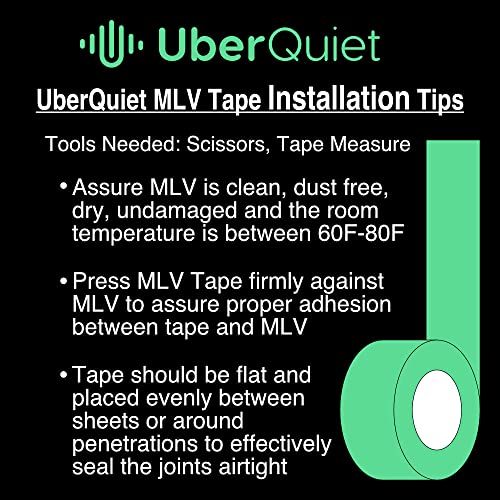קלטת תפר MLV של Uberquiet, 2 x 108 ' - להתקנת מחסומי רעש ויניל עמוסים המוניים