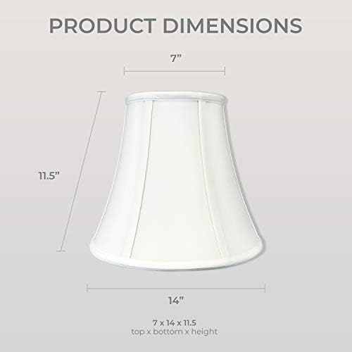 Royal Designs, Inc. גוון מנורת פעמון אמיתי - לבן - 7 x 14 x 11.5